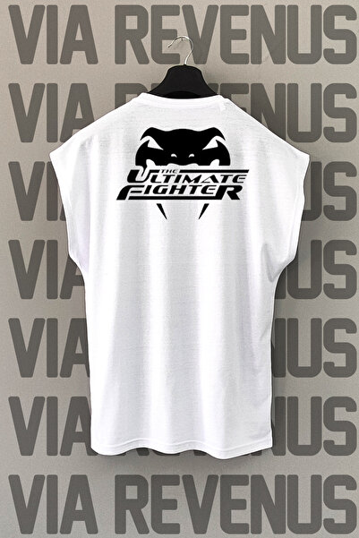 Vordevia Tricou sport cu decolteu cu mâneci zero cu imprimeu pe spate Ultimat...