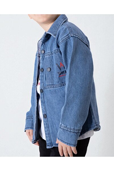 Ege Bebek Set cămașă și tricou din denim pentru copii |   Cămașă din denim și tricou seturi pentru băieți cu vârsta între 2-12 ani