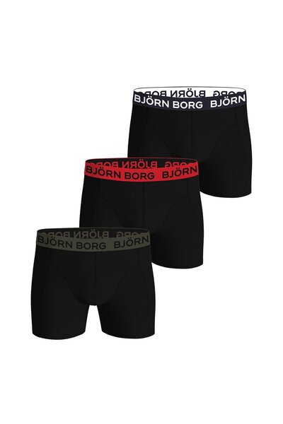 Björn Borg Herren Boxershorts, 3er Pack - Cotton Stretch Trunks, Big Logo, Unterhose, Baumwolle