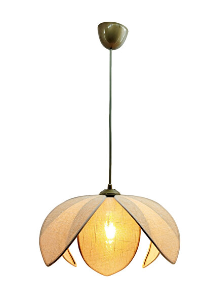 Decodelight Hasır Keten Palmiye, Papatya ve Pasta Model Bohem Ev Teras Hol Cafe Restaurant Tekli Sarkıt Avize