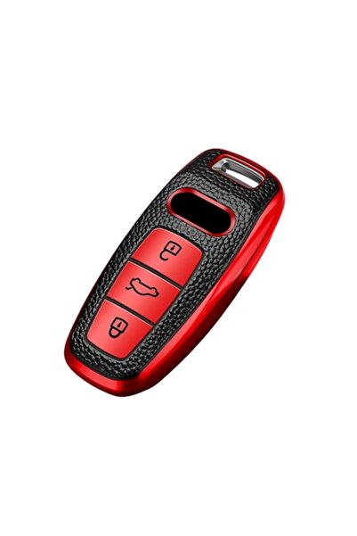 OEM Husă cheie inteligentă pentru Audi Smart Key A3 A4 B9 A6 C8 A7 S7 Q7 Q8 E-tron 2018-2021, culoare roșie