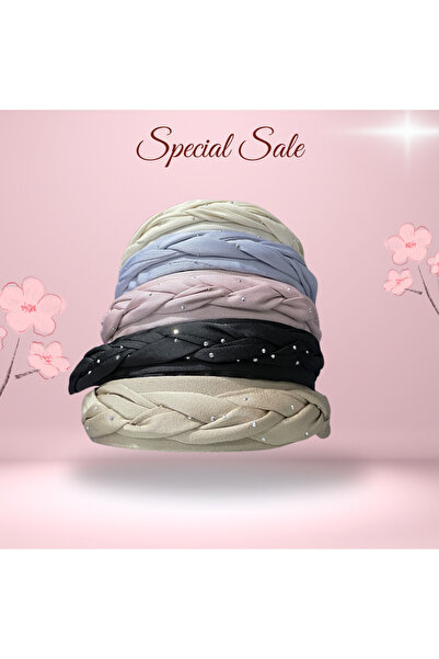 Nsk Textile Boutique تيجان نسائية من قماش التريكو المرصع بالحجارة بتصاميم عصر...