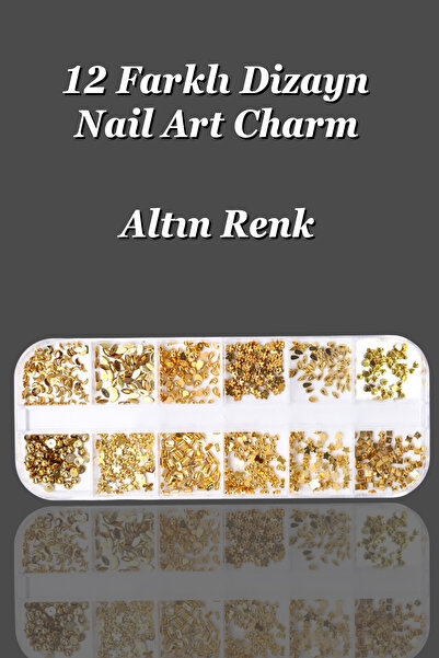 Easy Beauty 12'li Tırnak Süsleme - Nail Art Charm - Nail Art Süs Taşı - Prote...