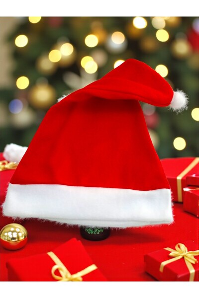 Armada قبعة سانتا كلوز المخملية الحمراء لعيد الميلاد - مقاس قياسي مع بوم بوم ...