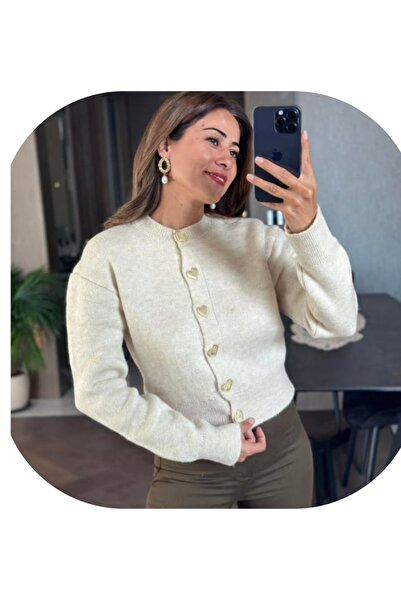 İmaj Kalp Düğmeli Hırka