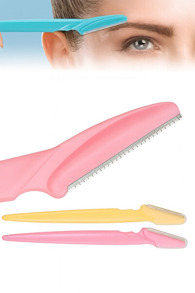 TAYEM 3 Adet Yüz Jileti ve Kaş Usturası, Kadın Jileti Epilasyon, 3'lü Bıyık Alma Düzeltici Ustura Seti