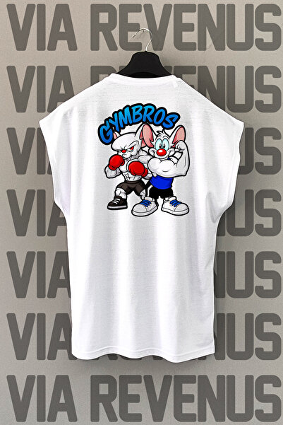 Vordevia Tricou sport Gym Bross cu imprimeu pe spate, cu mâneci zero, cu gâtu...