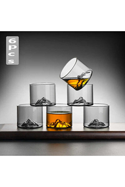 Choice3 101-200ml 6pcs 5 Oz 3D Guanshan Whiskey Glass Set Transparent Crystal Cup Suitable for Drinking Whis