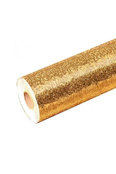 topbazar Folie de aluminiu autoadezivă aurie, protecție bucătărie, 60 x 300 cm,