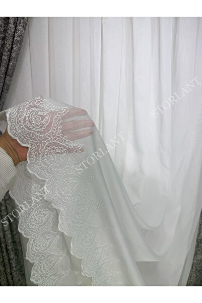 Storlant Diora Etek Bambu Tül Perde | Ağır Gramajlı, 1/3 Sık Pileli, Ütü Gere...