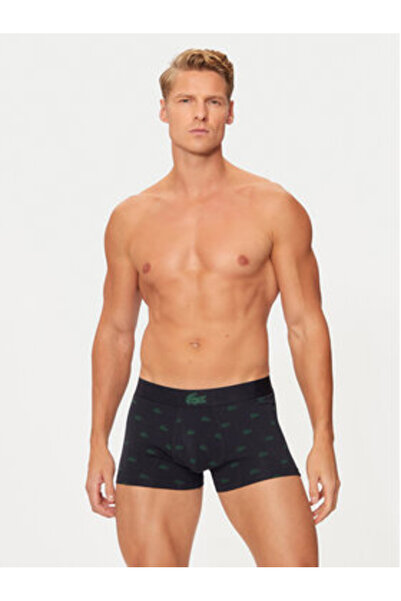 Lacoste Σετ 3 ζευγαριών ανδρικών μποξεράκια 5H5154 Μαύρο, Γκρι