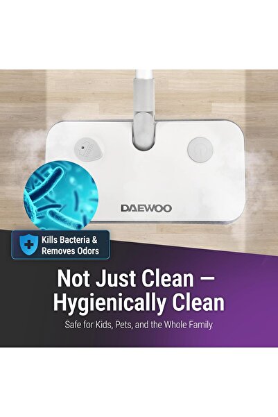 Daewoo Steam Mop – 1000W Steam Cleaner for All Sealed Floors, 20 Minute Runtime Hard Floor Cleaner