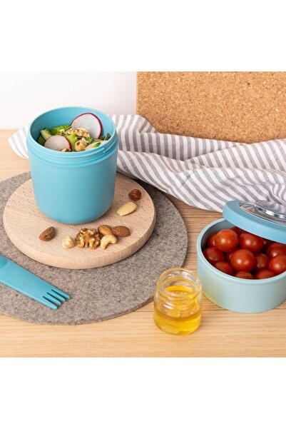 Amuse 2-in-1 Yogurt Container, Amuse, Plastic/Tritan, 450ml, 10.5x14.2cm, Blue