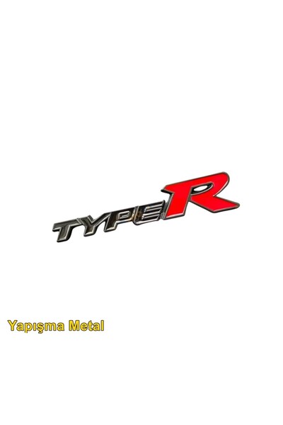 restinal Honda Civic Type R Metal Arma 3D 3M Bantlı – Arka Bagaj Yan Çamurluk Amblem Logo