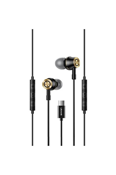 Usams In-Ear Type-C Audio Headphones, 1.2m, (EP-43), Black