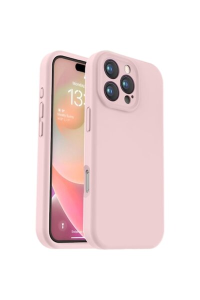 bzstore Husă de silicon roz pentru Apple iPhone 16 Pro Max