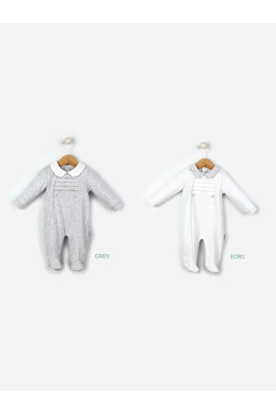Babydola Combed Cotton Back Snap Fastener Footed Jumpsuit