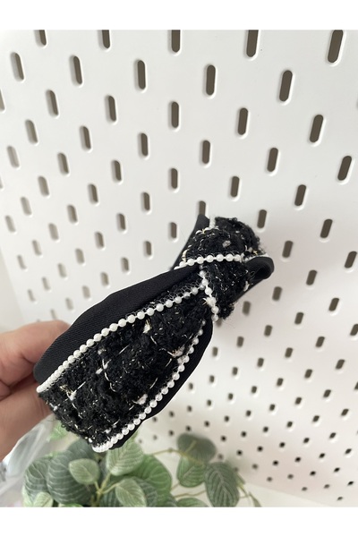 By Selen Suyolcu Women's Crown with Sequined Pearls on the Top and Knot in th...