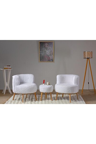 MZS DİZAYN İKİLİ BERJER KOLTUK ÇAY SETİ VE PUF TAKIMI (SALON,BALKON,OFİS)3LÜ ...