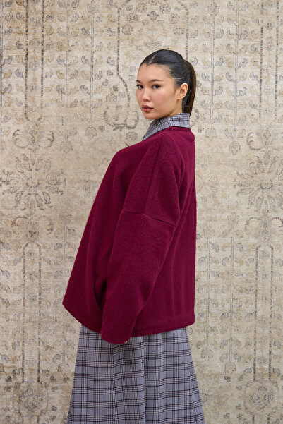 KÜÇÜĞÜM BUTİK Burgundy Knitwear Casual Sweater