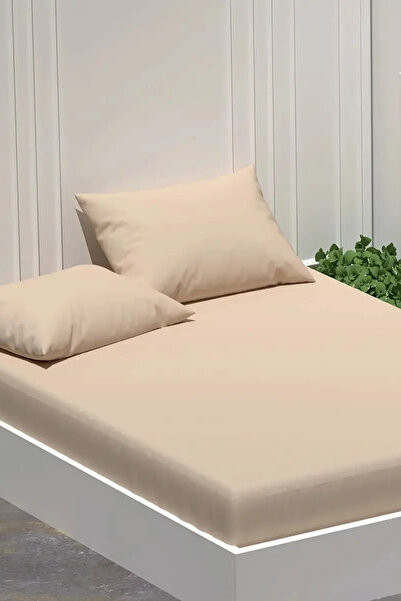 Felina Home Double King Size Cotton Fitted Sheet Set Cappuccino Brown