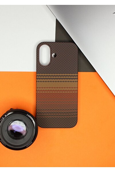 Knit İphone 17 Kılıf Karbon Kaplama Kevlar Premium Telefon Kapak