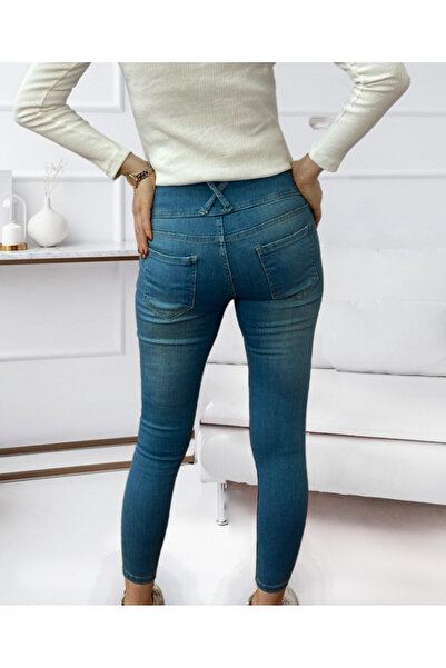 merysare بنطلون جينز ليكرا عالي الخصر - خيارات الألوان