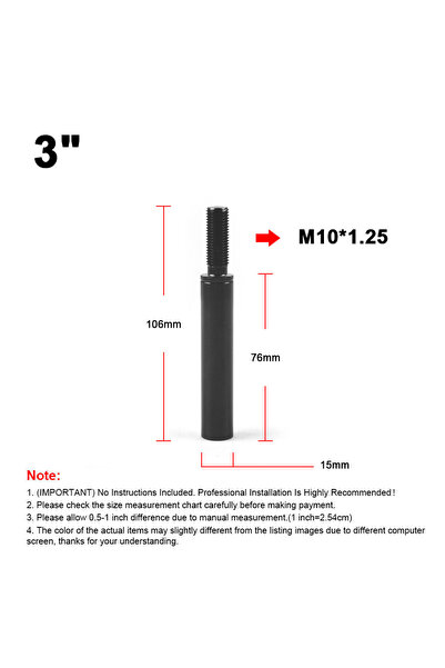 Choice12 وصلة تمديد مقبض ناقل الحركة من الألومنيوم، مقاس 3 بوصات و M10X1.25، ...