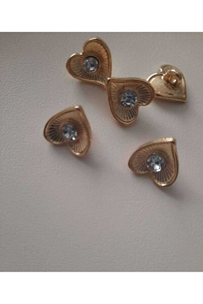 beyna aksesuar ΜΕΤΑΛΛΙΚΟ ΚΡΥΣΤΑΛΛΙΚΟ ΚΟΥΜΠΙ ΚΑΡΔΙΑΣ 1 εκ. ΕΠΙΧΡΥΣΟ 1 ΣΥΣΚΕΥΑΣΙΑ 5 ΤΕΜΑΧΙΑ