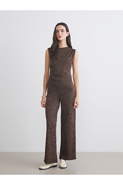 LC Waikiki Brown Elastic Waist Women's Trousers