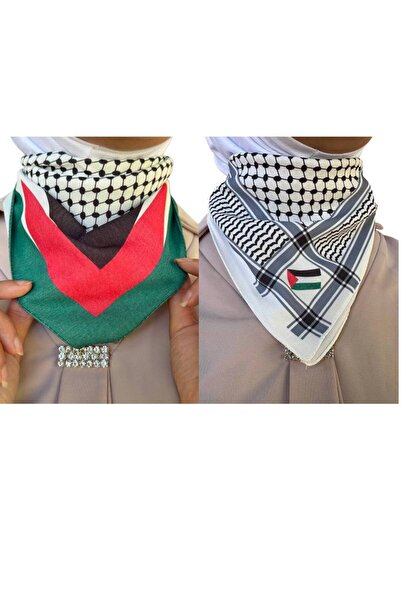 ALDAYER 2 Eșarfe cu tematică PALESTINA 50x50