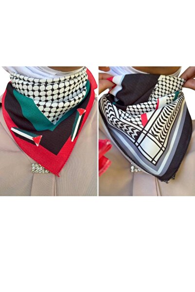 ALDAYER 2 Eșarfe cu tematică PALESTINA 50x50