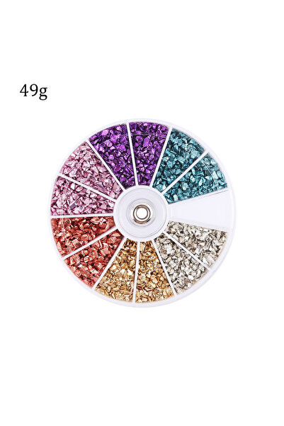 Choice1 12grid set2 Epoxy Resin Colorful Metallic Sandstone Nail Art Gravel F...