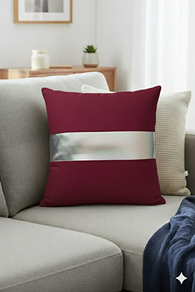 Nisahometeks Silver Detail Throw Pillow Cover Stain Resistant Erasable