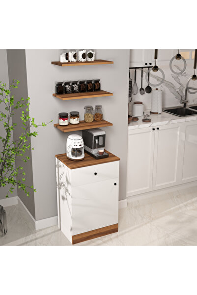İz Home %100 MDF 50 cm Modern Kahve Köşesi Dolabı