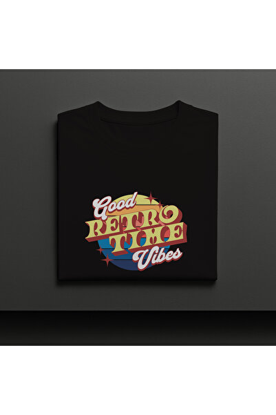 MAGORS تي شيرت نسائي من القطن بياقة دائرية وطباعة ريترو تايم