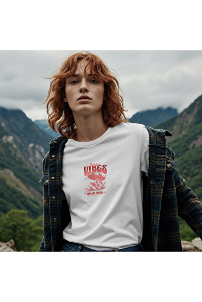 MAGORS تي شيرت نسائي قطني بياقة دائرية وطباعة استوائية بقصة قياسية