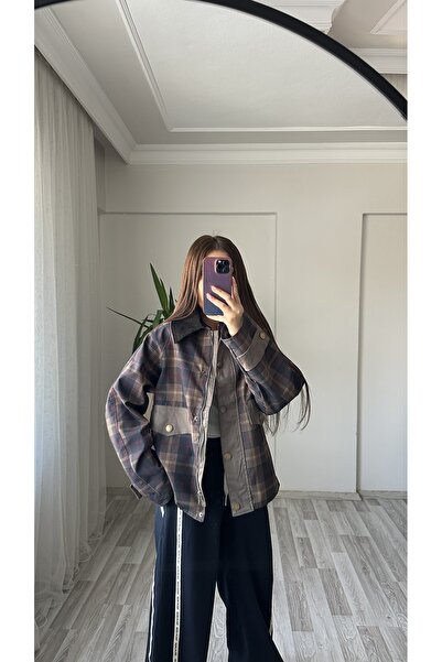 perchemfashion Ekoseli Mevsimlik Ceket