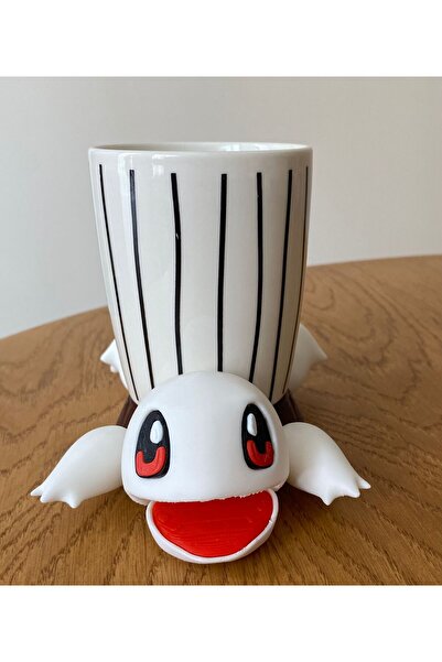 arya3d SEVİMLİ KAPLUMBAĞA BARDAK ALTLIĞI-SQUIRTLE POKEMON- BEYAZ