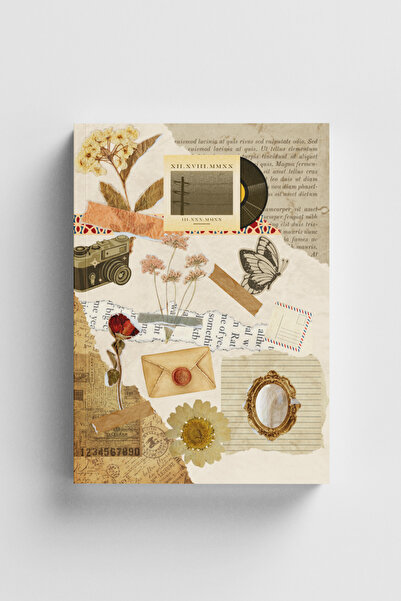 Bi Dünya Haber Nostalgic Collage Dotted Notebook