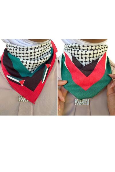 ALDAYER 2 Eșarfe cu tematică PALESTINA 50x50