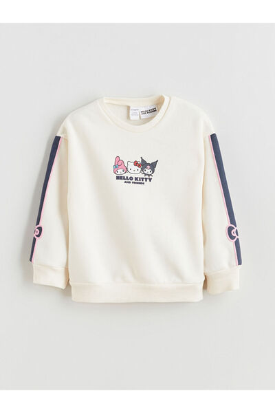 LC Waikiki Bisiklet Yaka Hello Kitty Baskılı Kız Çocuk Sweatshirt ve Eşofman Alt