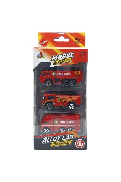 Budi 3-Piece Construction Vehicles Road Set - Die Cast - Ds044 - Fire Department (Lisinya)