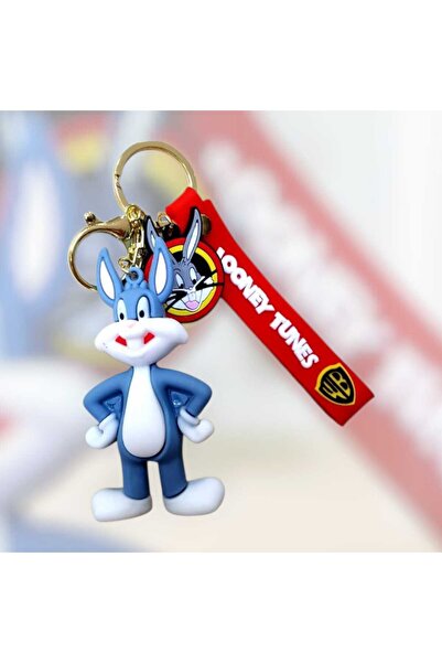 ÇİLEKHOMEAVM Buggs Bunny Rabbit Looney Tunes Keychain 3D Mega Size Keyring Bag Ornament Accessory