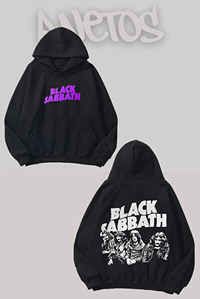 Anetos Φούτερ Black Sabbath 6 Design Μαύρο Μπροστινό Πίσω με τύπωμα
