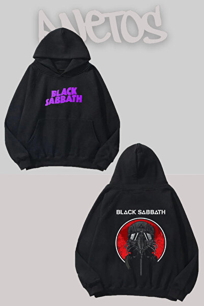 Anetos Black Sabbath 11 Дизайн Черна суитшърт с печат отпред и отзад