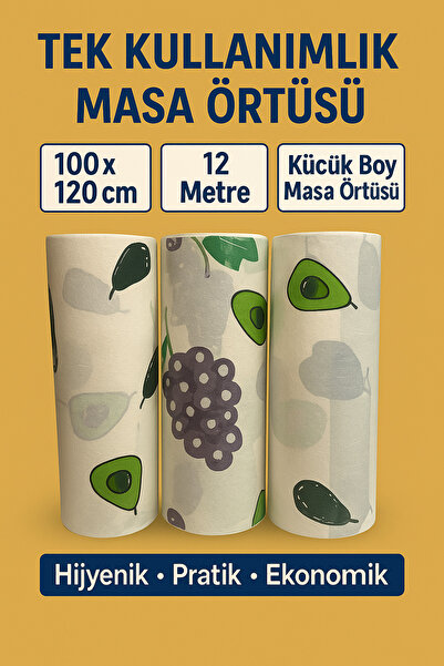 MERİP PLASTİK Tek Kullanımlık Kağıtlı Masa Örtüsü- Kullan At Masa Örtüsü- Pik...