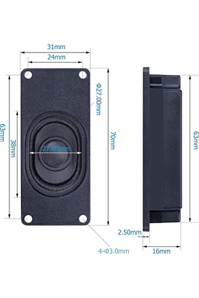 CQRobot Speaker 3 Watt 8 Ohm Compatible with Arduino Motherboard, JST-PH2.0 Interface