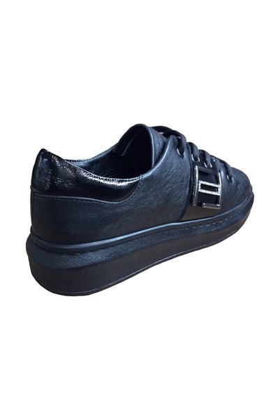 OrtopedikAL 2010 Womenly Style Black Buckled Women's Casual Shoes %100 Genuine Leather