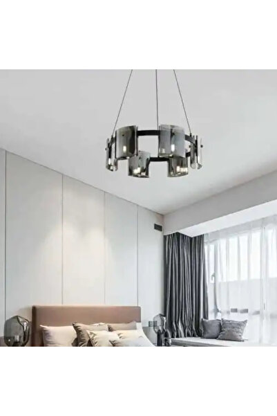 LED CONCEPT Lustra LED cu abajururi, neagra, rotunda, 60x60x100, tip bec 6xG9